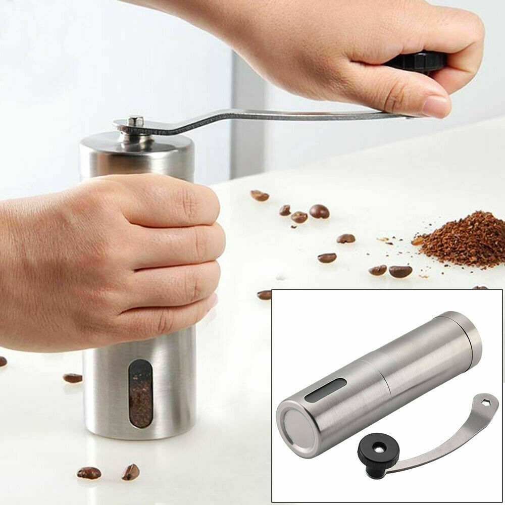 Home Portable Manual Coffee Grinder Stainless Steel with Ceramic Burr Bean Mill