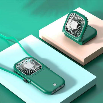 "Hands-Free Neck Fan - USB Rechargeable Mini Air Cooler"