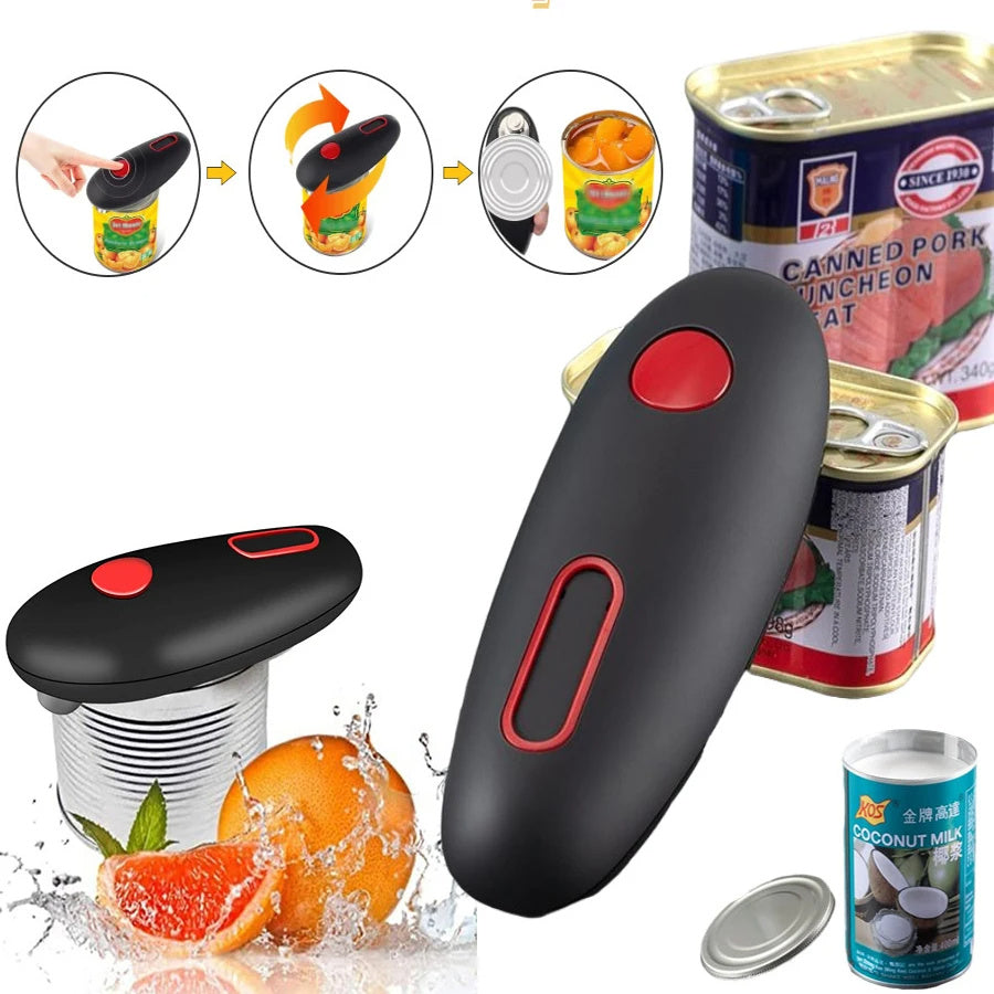 "Portable Electric Can & Jar Opener - One Touch"