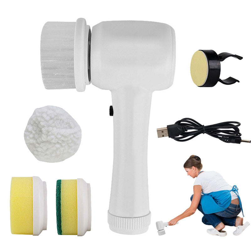 "Portable Cordless Scrubber: 4-in-1 Electric Cleaning Brush"