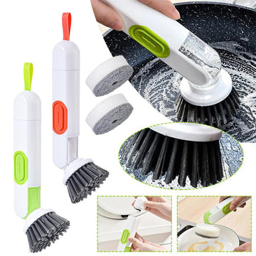 Mini Long-Handle Liquid-Filled Cleaning Brush with Dispenser