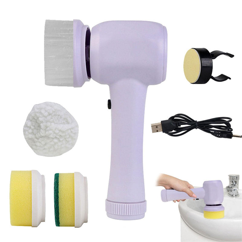 "Portable Cordless Scrubber: 4-in-1 Electric Cleaning Brush"