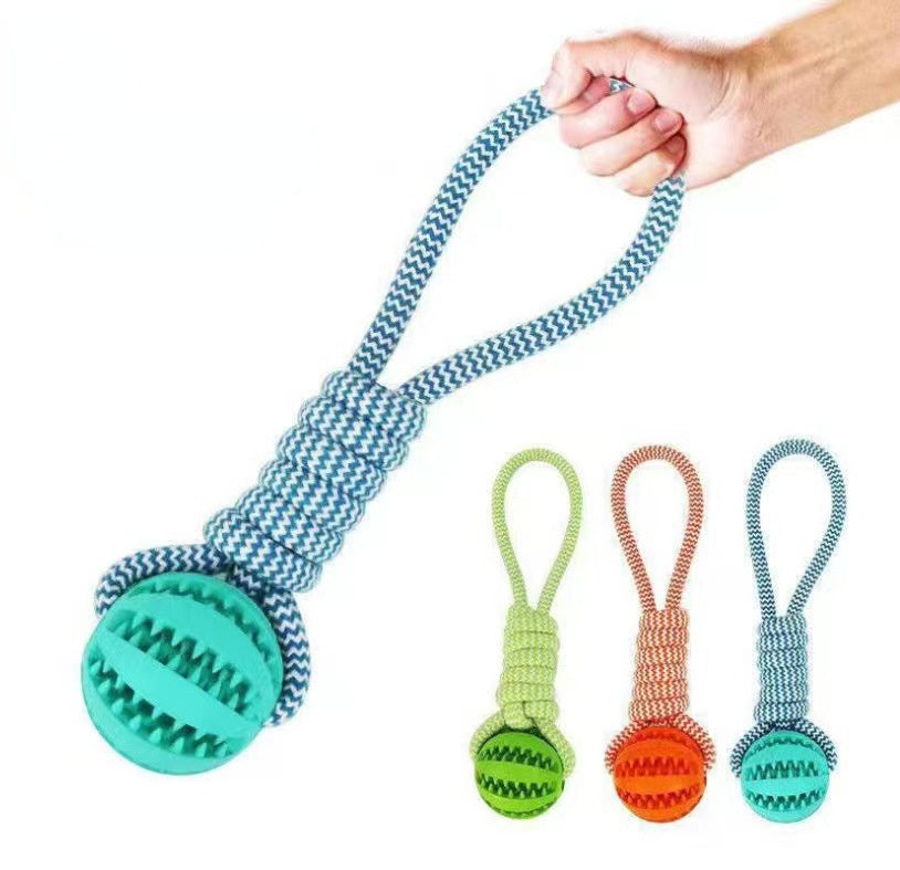 "Mini Interactive Dog Treat Balls with Hemp Rope and Rubber"