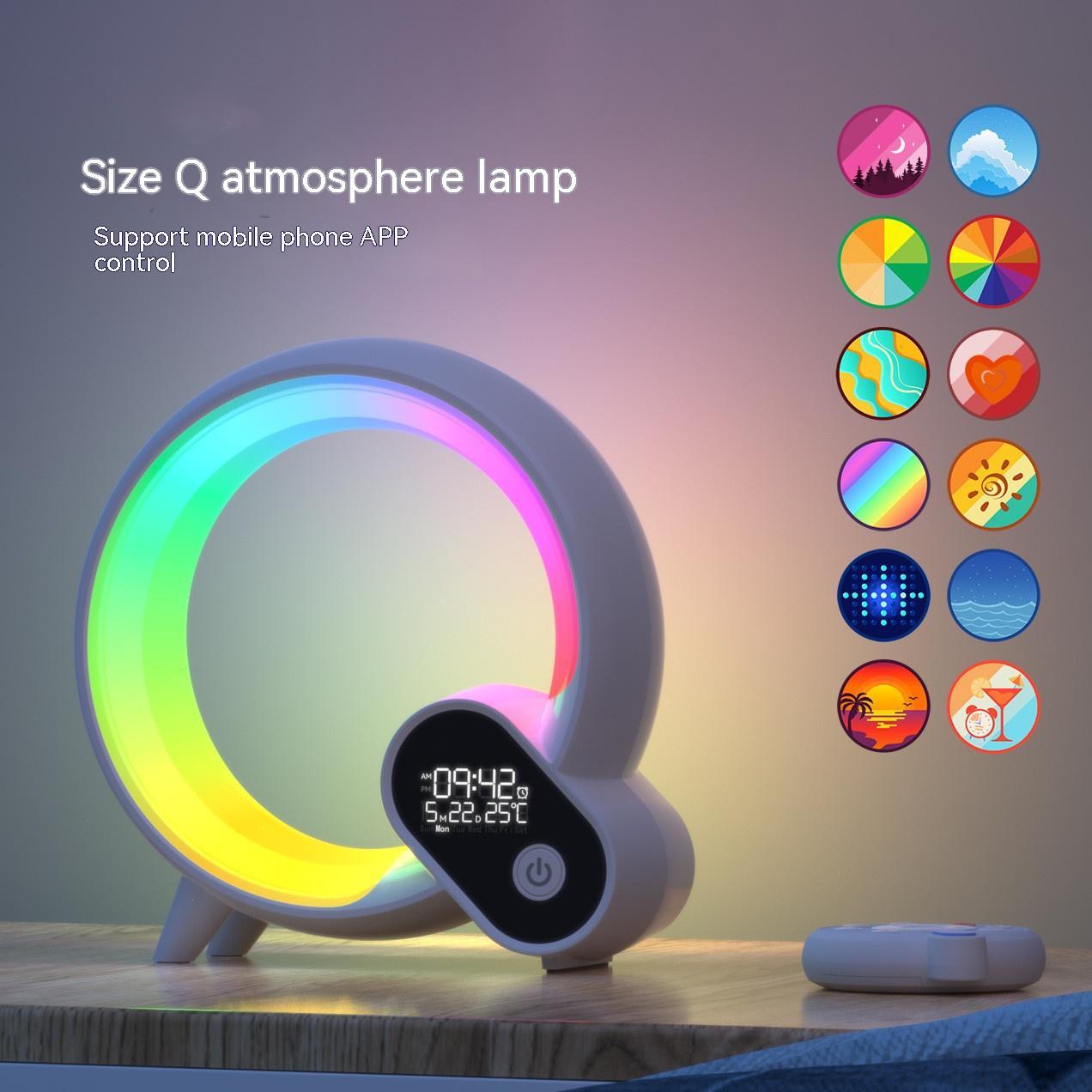 "Q Light Sunrise Alarm Clock: Bluetooth Audio & Colorful Ambiance"